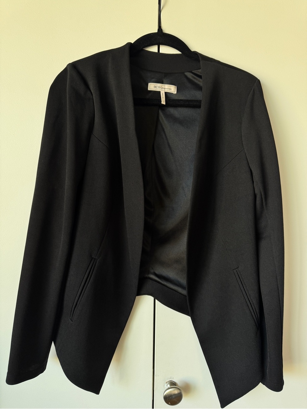 BCBGeneration Black Open-Front Blazer